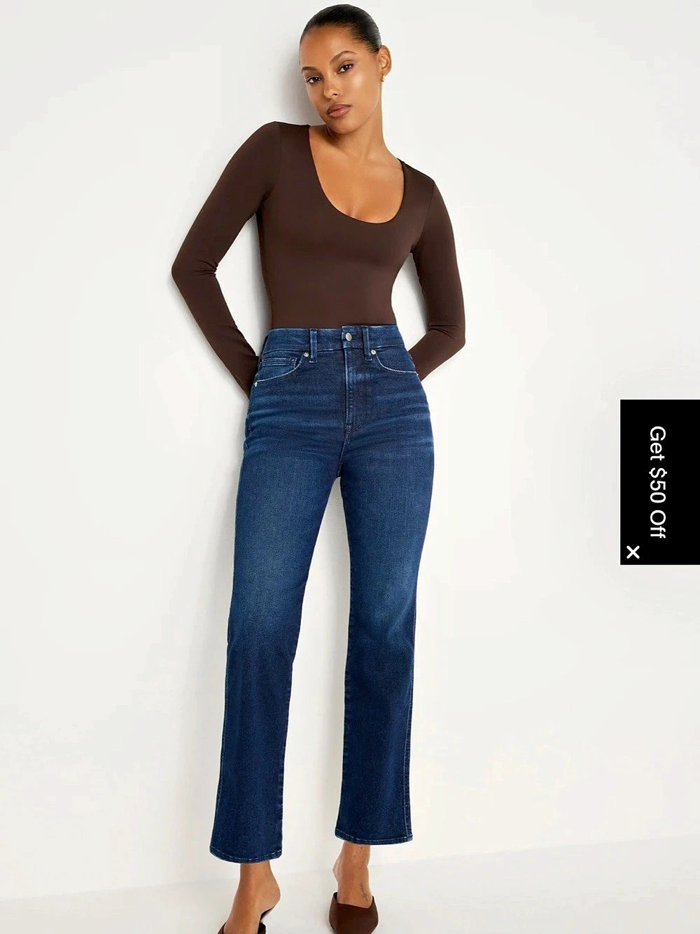 Good American Good Curve Straight High-Rise Jeans Blue Waist 29 size 8 NWT